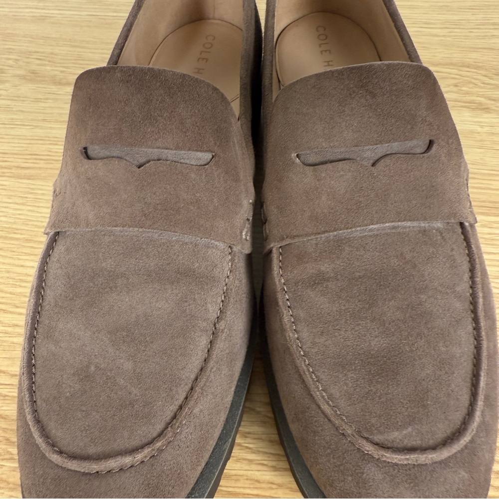 Cole Haan Geneva Lug Sole Loafers Lava Brown Suede Platform Flats Women’s Size 8 - Picture 10 of 12